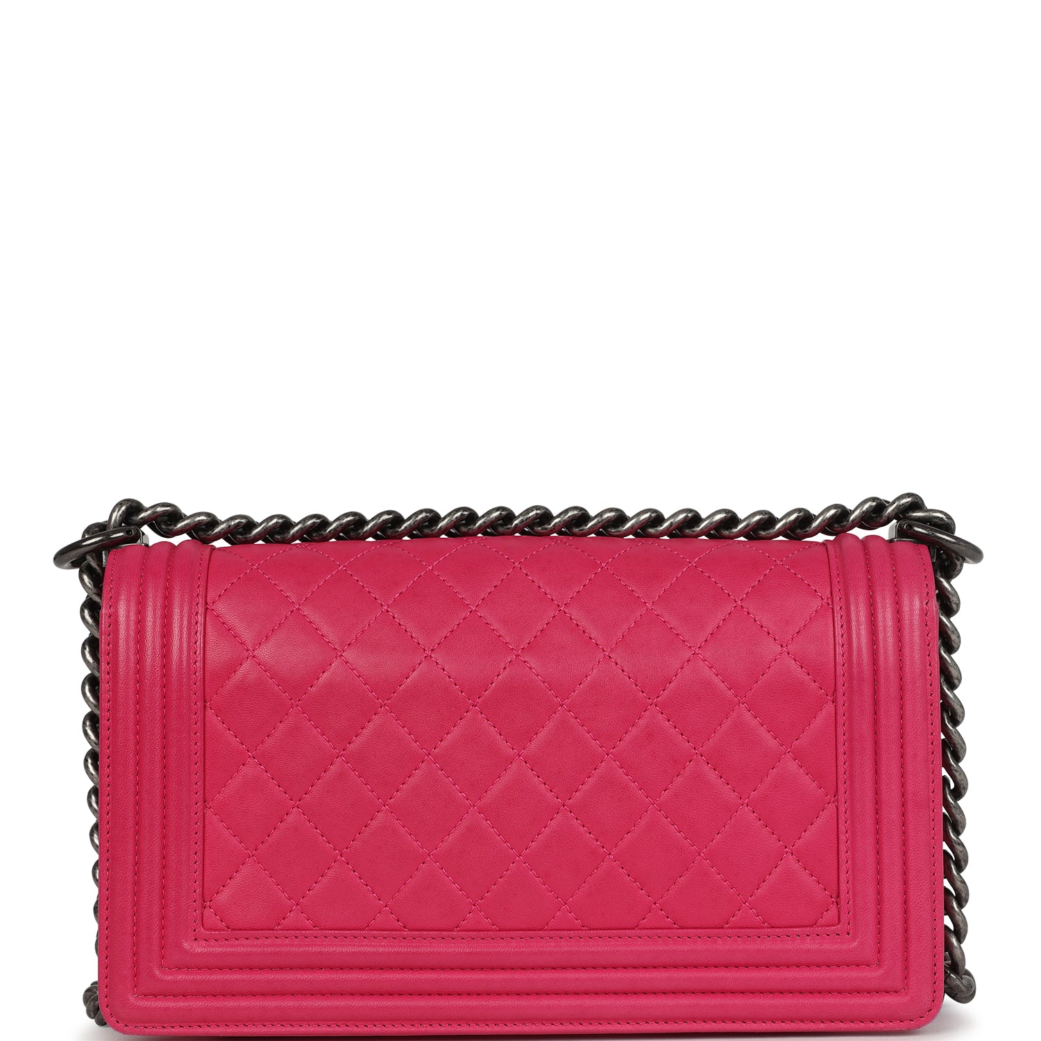 Chanel Medium Boy Bag Pink Lambskin Aged Ruthenium Hardware
