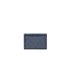 Chanel Flap Wallet Patent Leather Dark Blue Serial 20