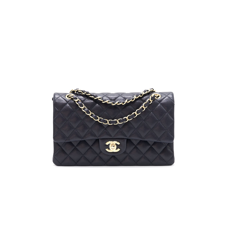 Chanel medium 25cm Classiccal double flap cavier Navy LGHW year 2020