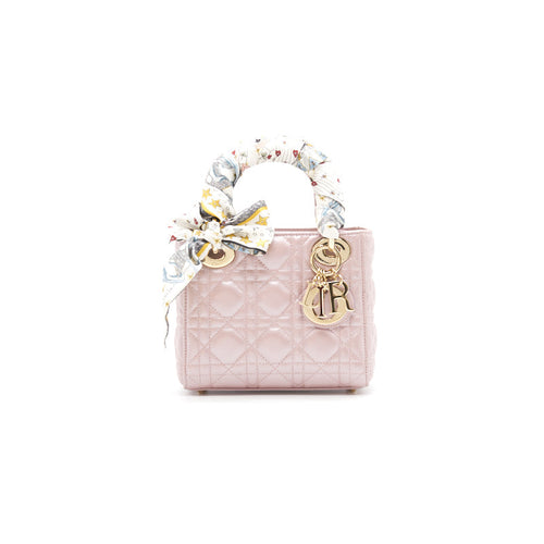 Dior Mini Lady Lotus GHW with Scarf