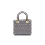 Dior Lady Dior Small Dark Grey LGHW with small scarf