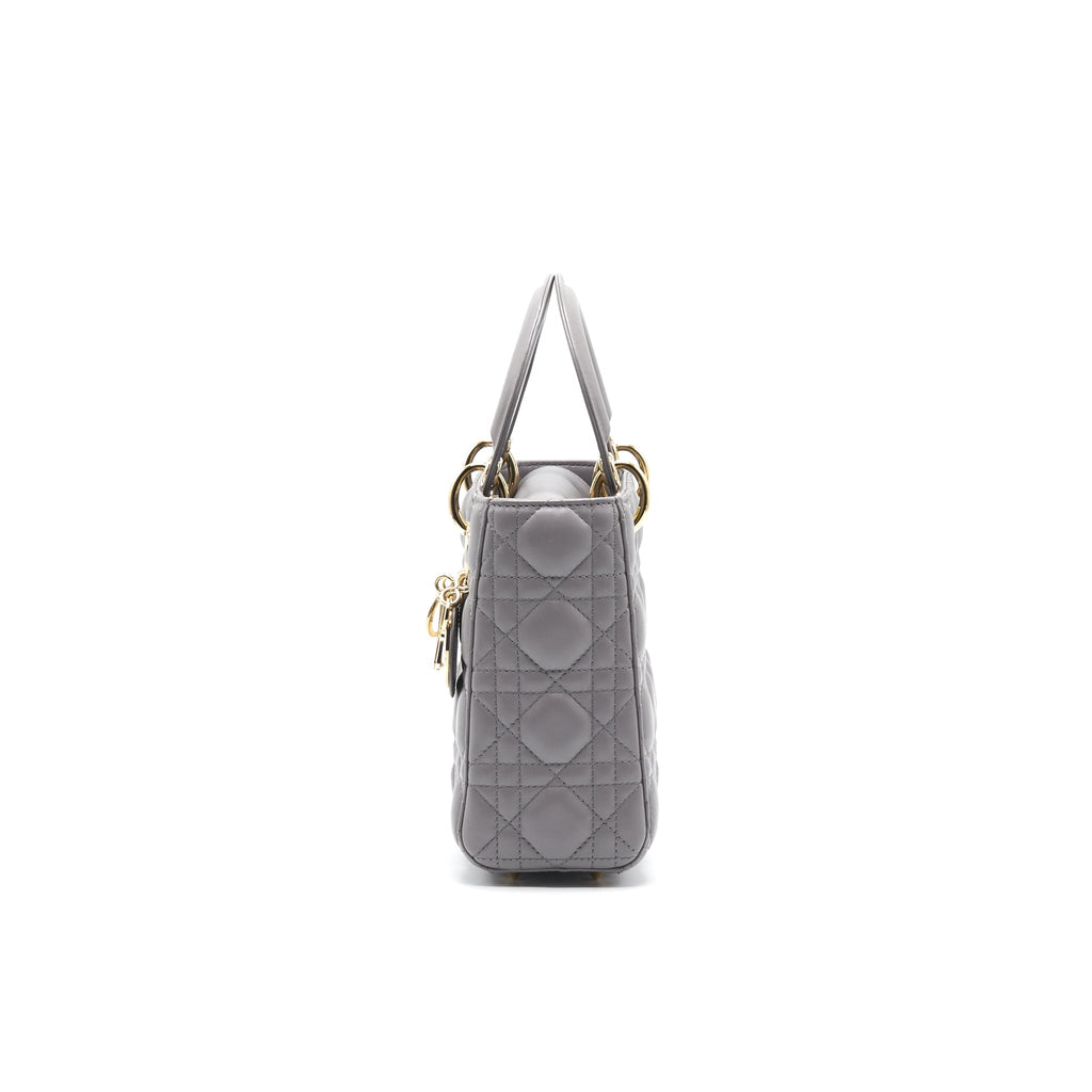 Dior Lady Dior Small Dark Grey LGHW with small scarf