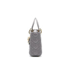 Dior Lady Dior Small Dark Grey LGHW with small scarf