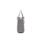 Dior Lady Dior Small Dark Grey LGHW with small scarf