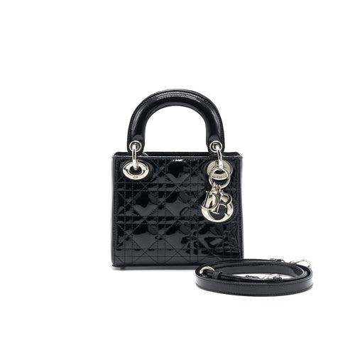 Dior Mini Lady Dior Patent Leather Black SHW