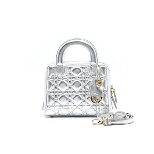Dior Small Lily Tote Silver Lambskin GHW