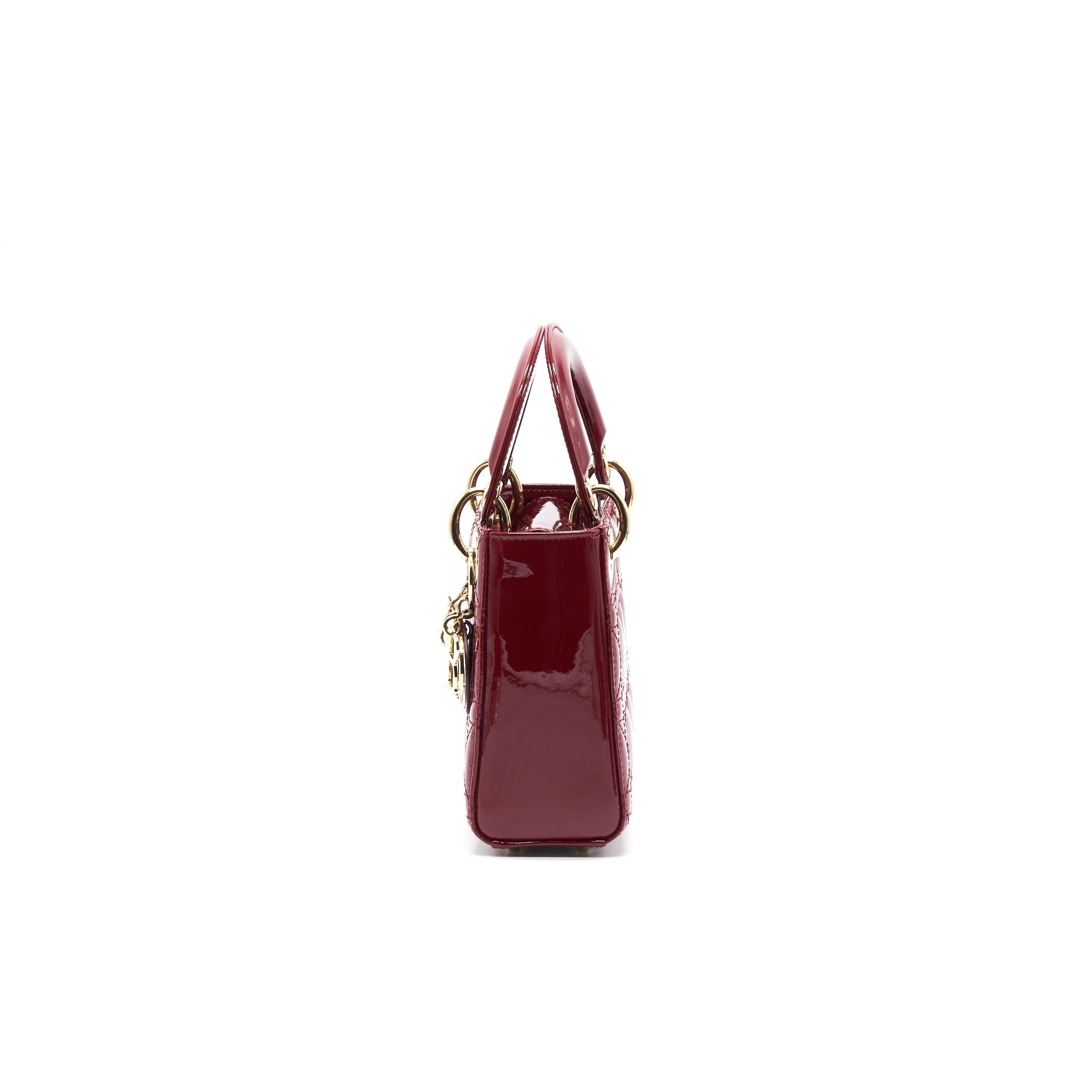 Dior Lady Dior Mini Patent Leather Red GHW