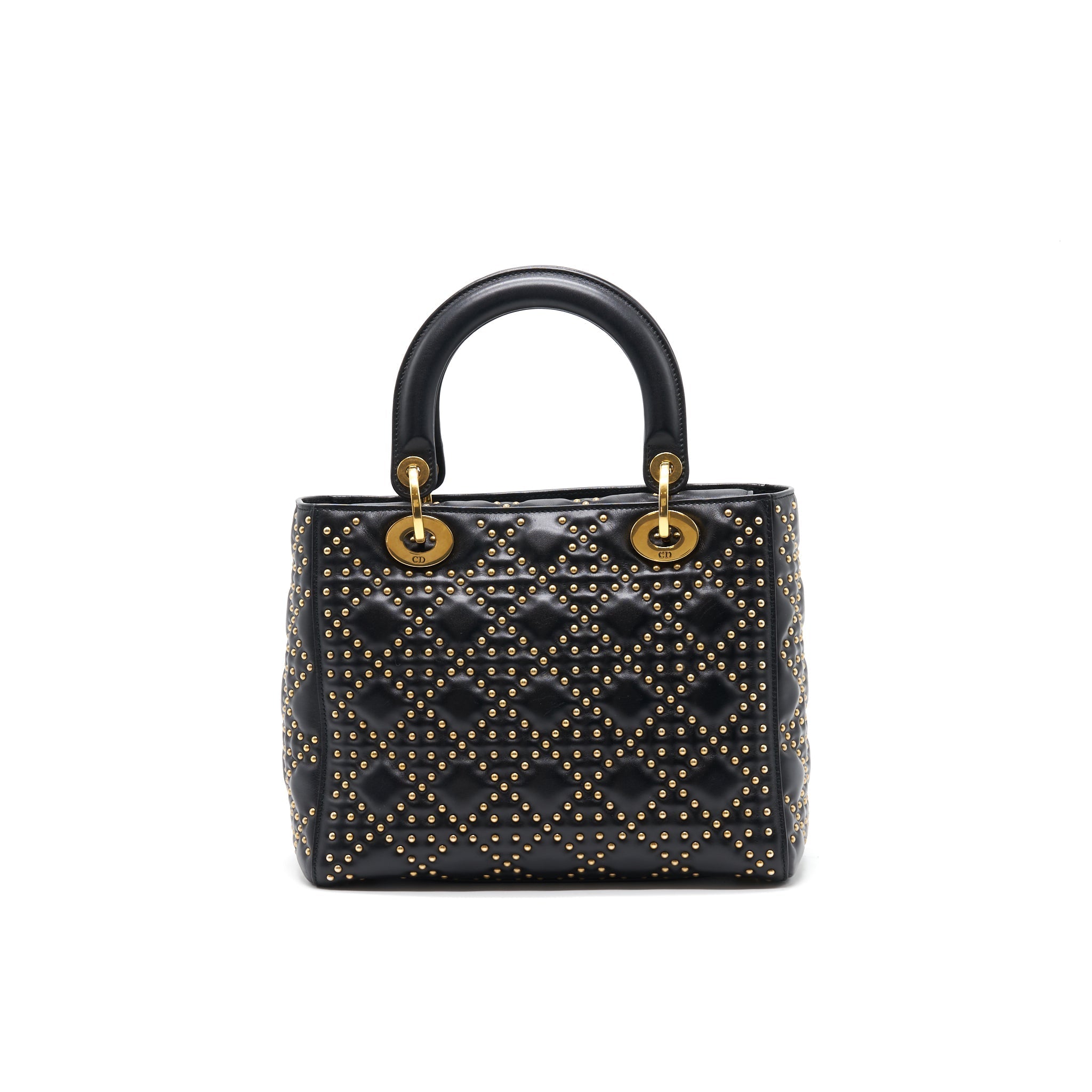 Dior Supple Lady Dior Studded Tote Bag Black GHW