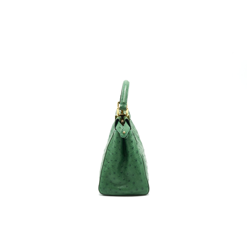 Fendi Peekaboo Ostrich Green GHW