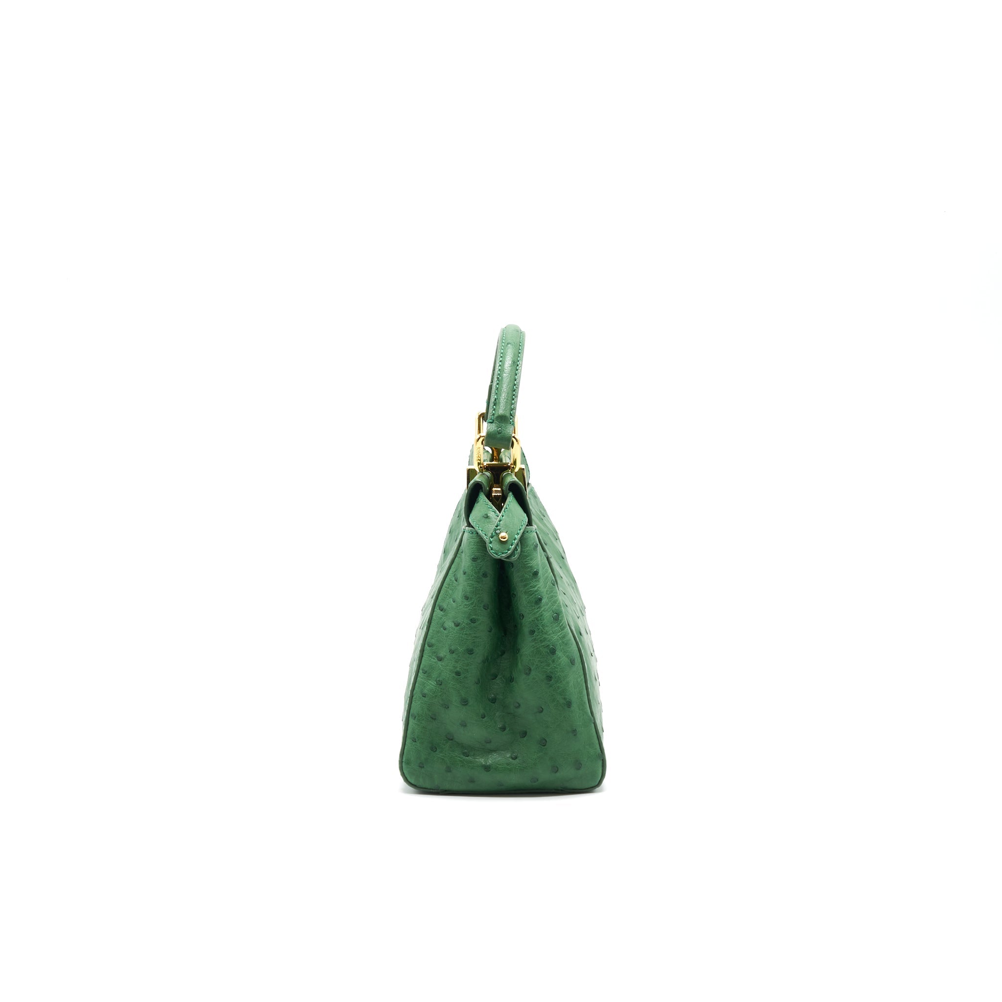 Fendi Peekaboo Ostrich Green GHW