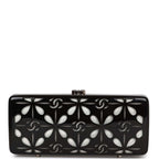 Chanel Minaudiere Box Clutch Black Acrylic Silver Hardware