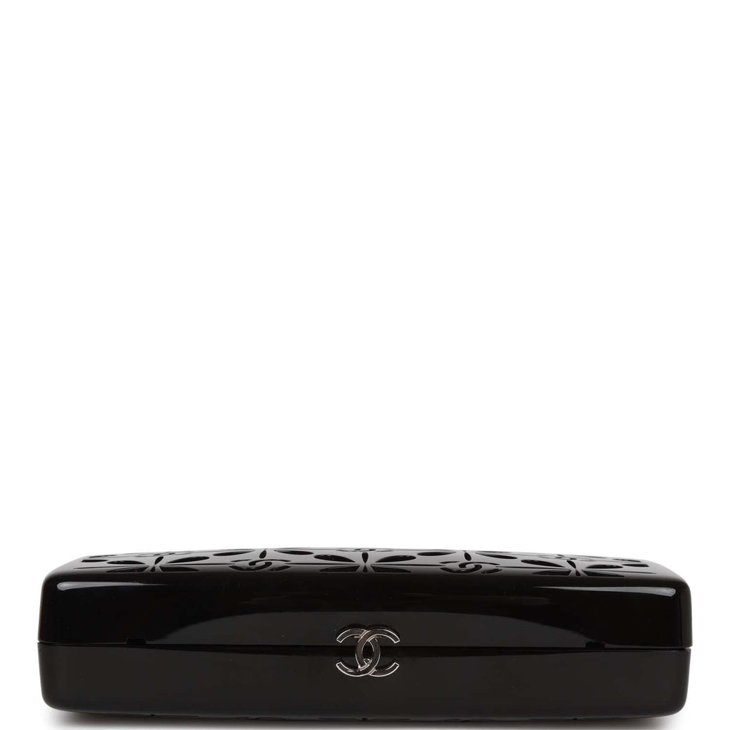 Chanel Minaudiere Box Clutch Black Acrylic Silver Hardware