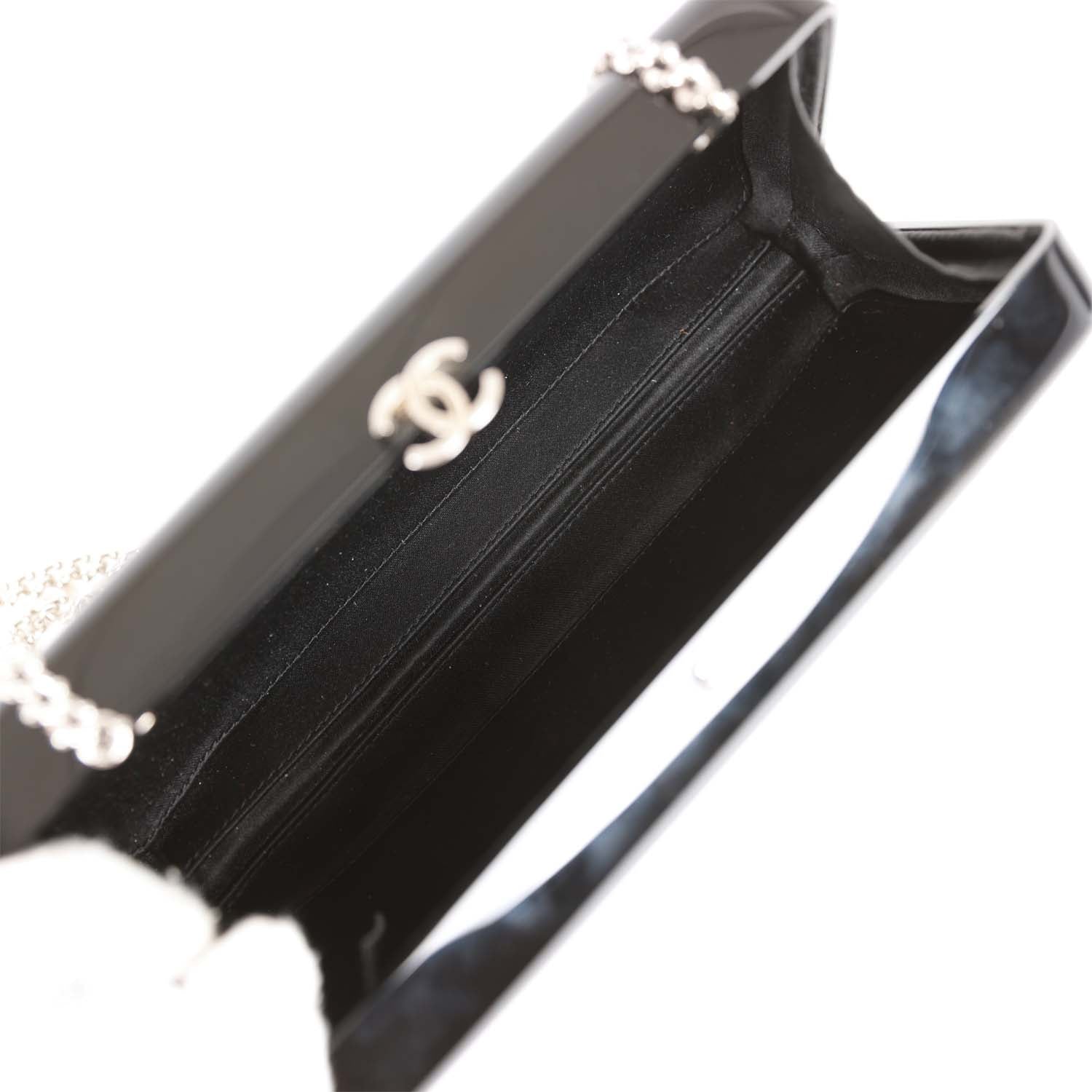 Chanel Minaudiere Box Clutch Black Acrylic Silver Hardware