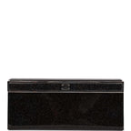 Chanel Minaudiere Long Frame Clutch Black Glitter Patent Silver Hardware
