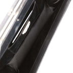 Chanel Minaudiere Long Frame Clutch Black Glitter Patent Silver Hardware