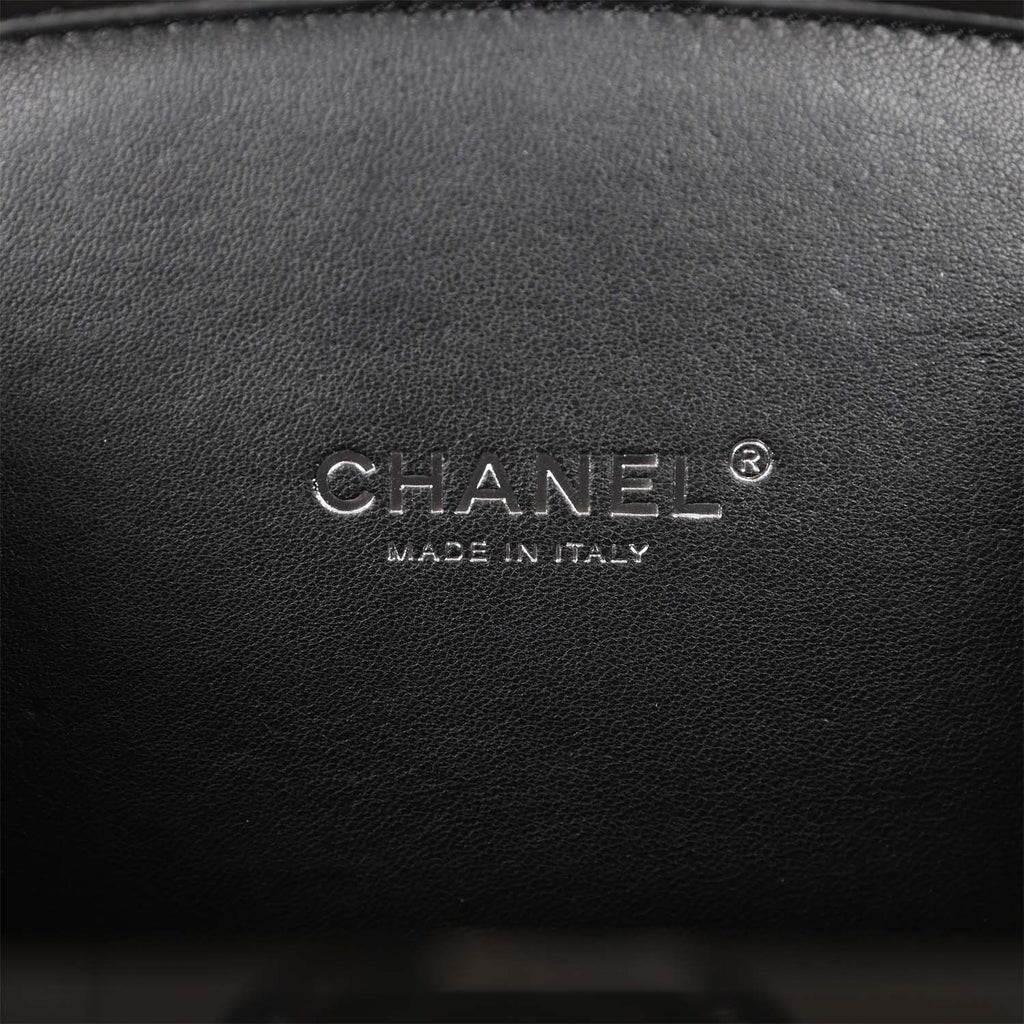 Chanel Minaudiere Compact Clutch Black Acrylic Silver Hardware