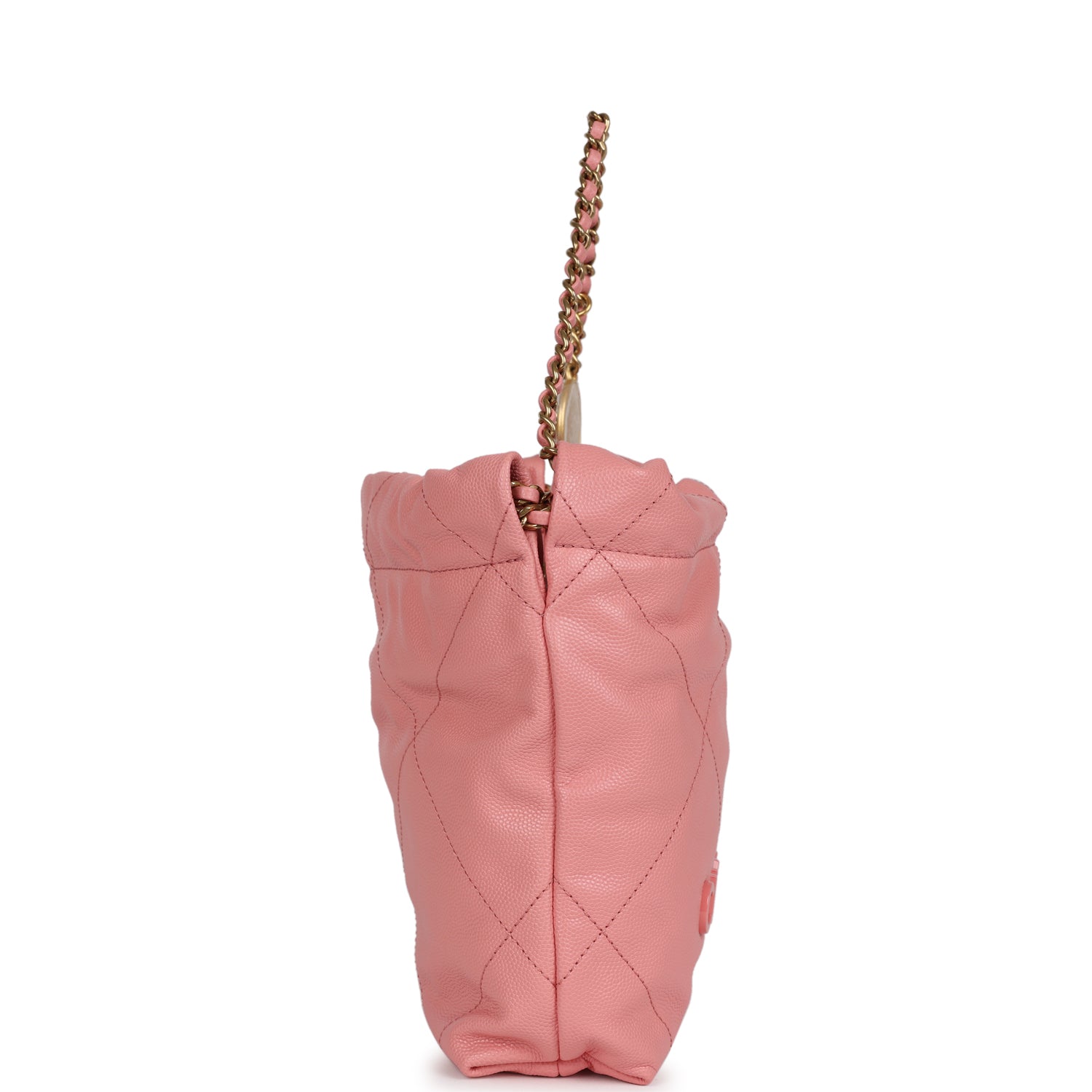 Chanel Mini 22 Bag Pink Shiny Caviar Gold Hardware