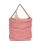 Chanel Mini 22 Bag Pink Shiny Caviar Gold Hardware