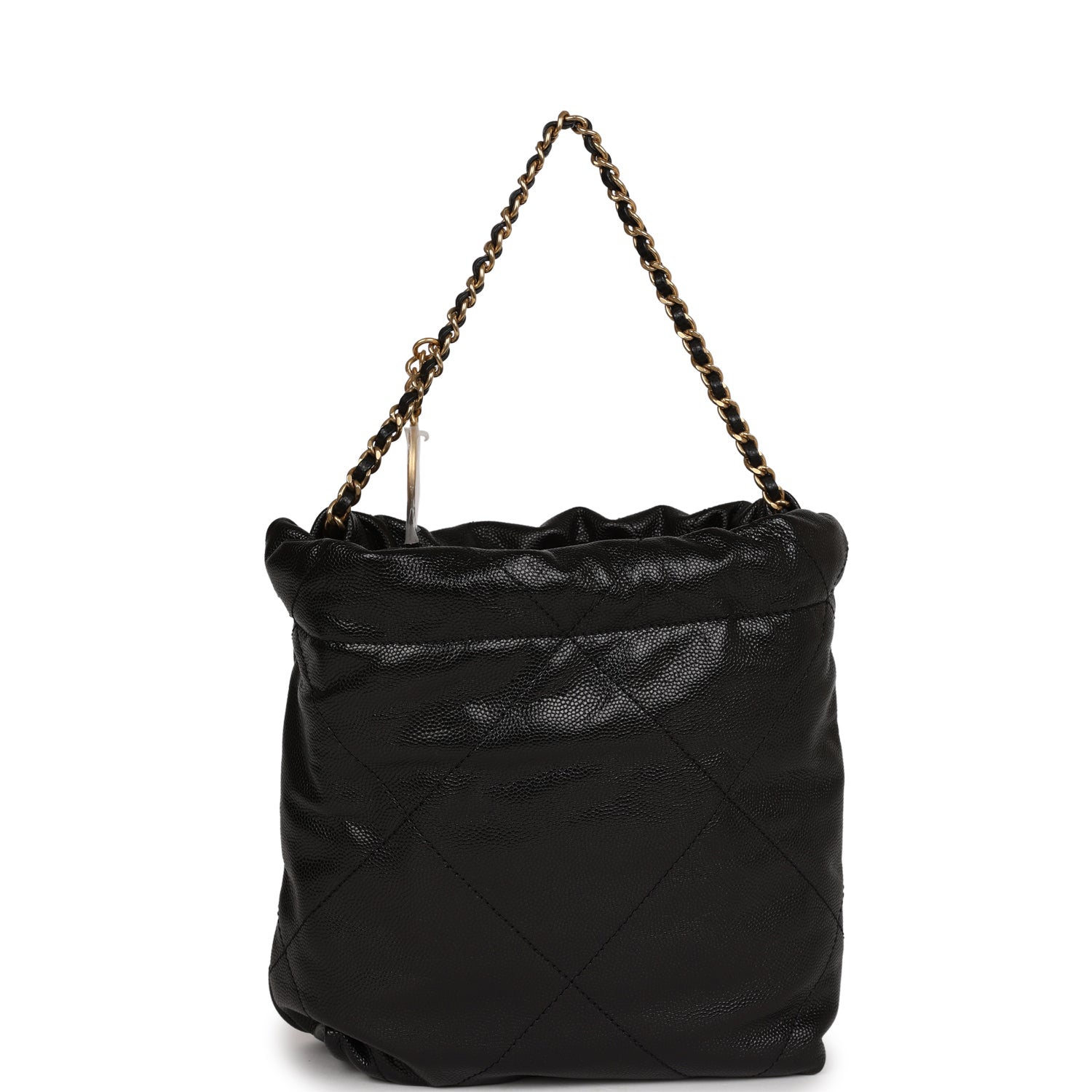 Chanel Mini 22 Bag Black Grained Calfskin Gold Hardware