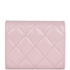 Chanel Mini Crossbody Pearl Wallet Pink Caviar Light Gold Hardware