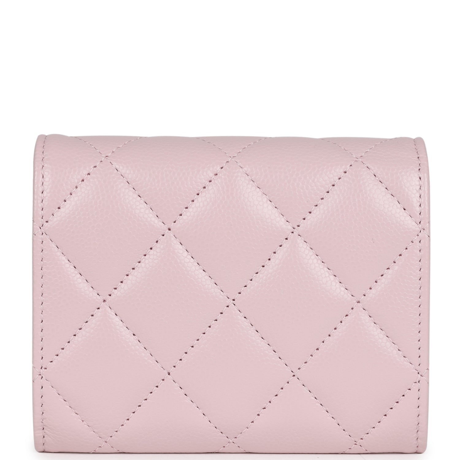 Chanel Mini Crossbody Pearl Wallet Pink Caviar Light Gold Hardware