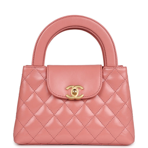 Chanel Small Kelly Shopper Pink Shiny Aged Calfskin Brushed Gold Hardware