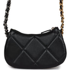 Chanel 19 Hobo Chain Bag Black Calfskin Mixed Metal Hardware