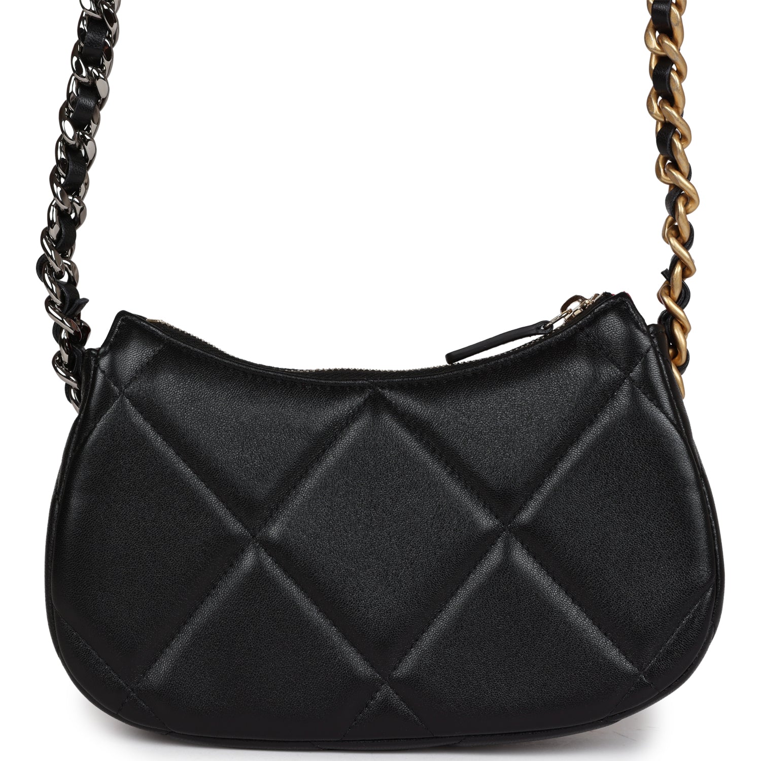 Chanel 19 Hobo Chain Bag Black Calfskin Mixed Metal Hardware