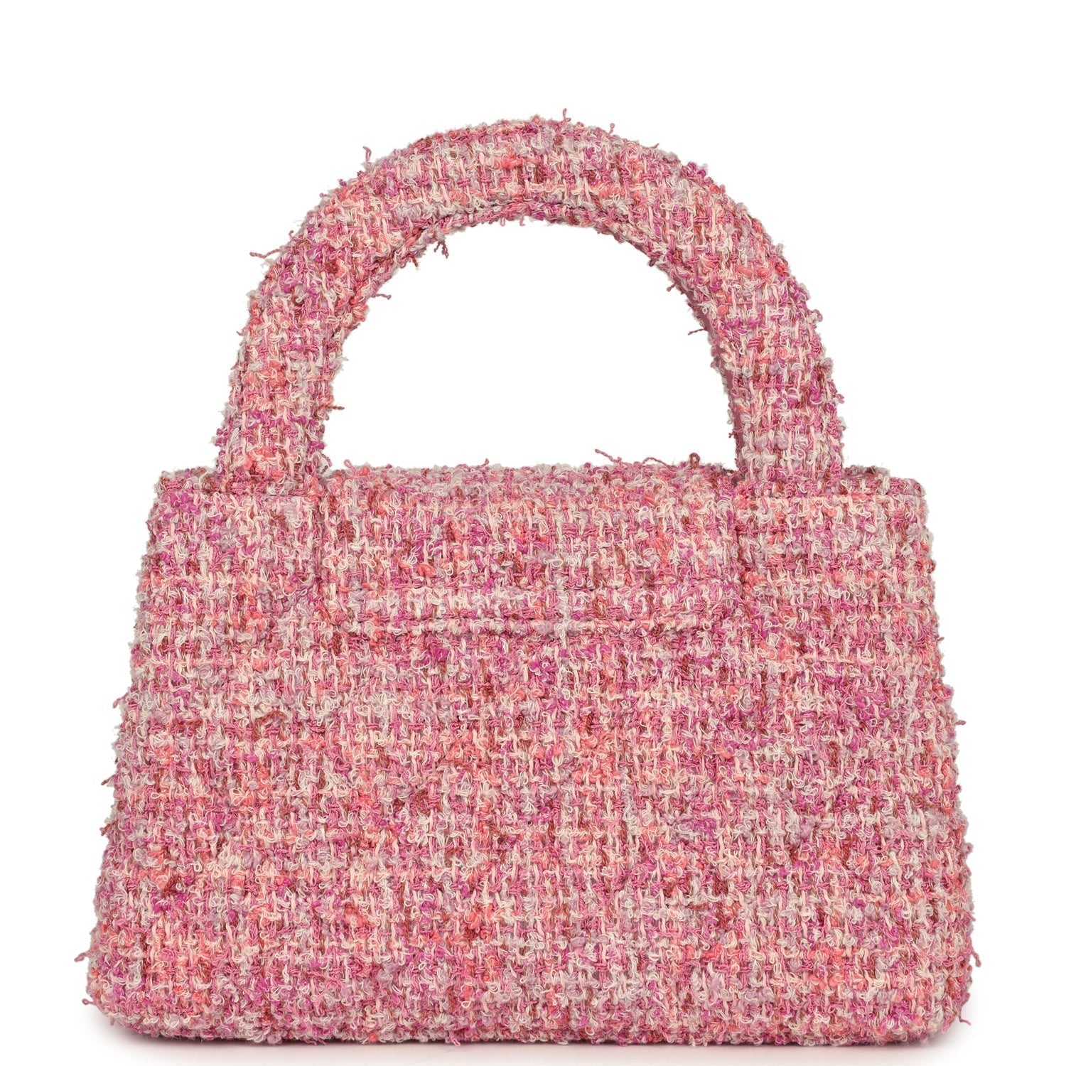 Chanel Small Kelly Shopper Pink Tweed Brushed Gold Hardware