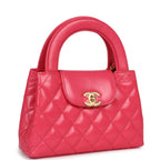 Chanel Small Kelly Shopper Dark Pink Shiny Aged Calfskin Brushed Gold Hardware
