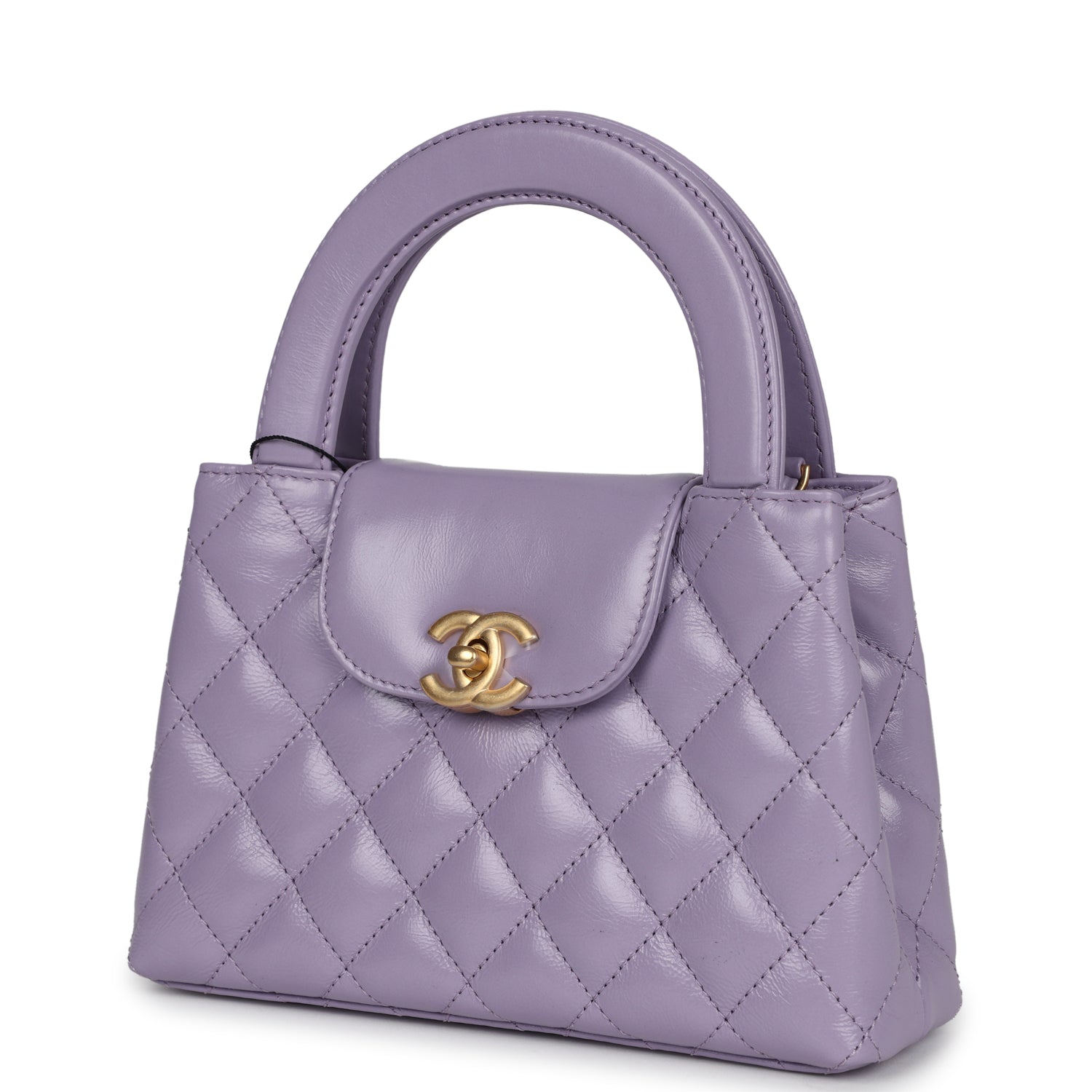 Chanel Small Kelly Shopper Light Purple Shiny Aged Calfskin Brushed Gold Hardware