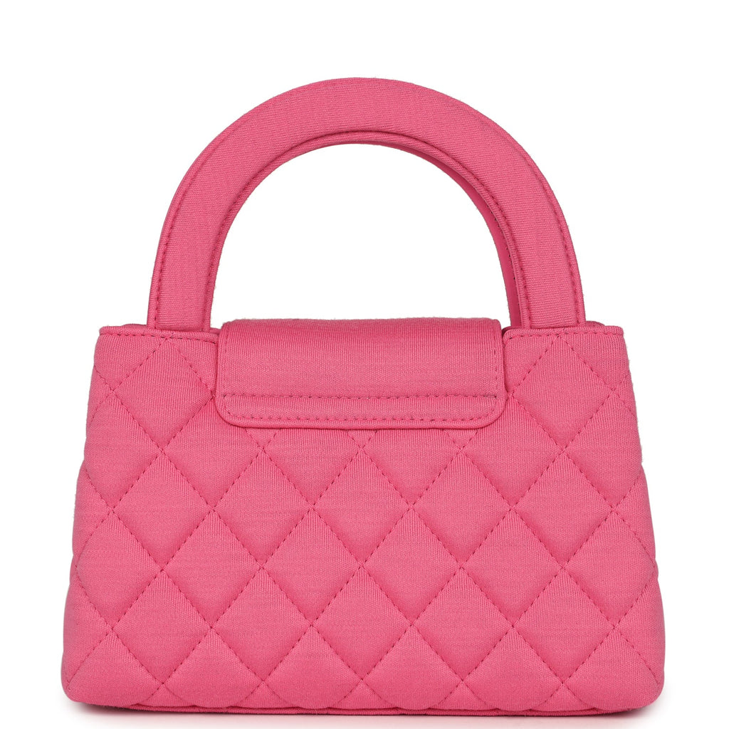 Chanel Small Kelly Shopper Dark Pink Jersey Brushed Gold Hardware