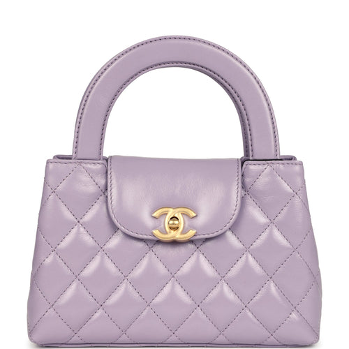 Chanel Small Kelly Shopper Light Purple Shiny Aged Calfskin Brushed Gold Hardware