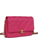 Chanel Small Melody Flap Bag Dark Pink Caviar Aged Gold Hardware