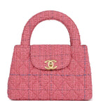 Chanel Small Kelly Shopper Pink Tweed Brushed Gold Hardware