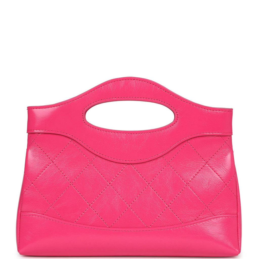 Chanel Nano 31 Shopper Hot Pink Shiny Aged Calfskin Gold Hardware
