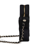 Chanel Star Bag Black Satin Light Gold Hardware
