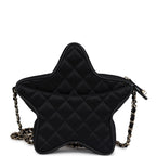 Chanel Star Bag Black Satin Light Gold Hardware