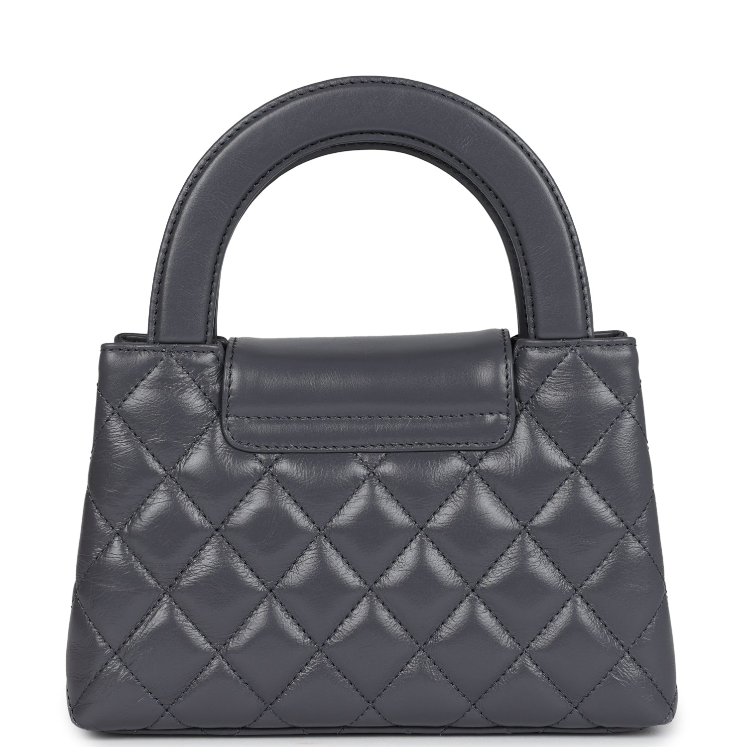 Chanel Small Kelly Shopper Dark Grey Shiny Aged Calfskin Brushed Gold Hardware