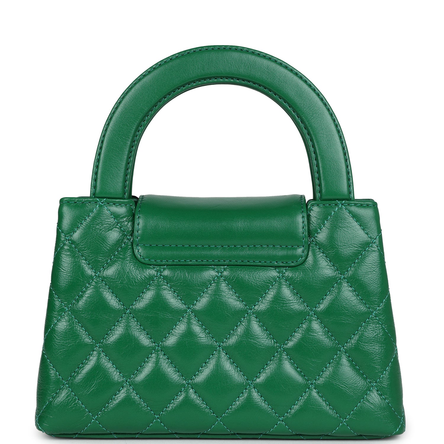 Chanel Small Kelly Shopper Dark Green Shiny Aged Calfskin Brushed Gold Hardware