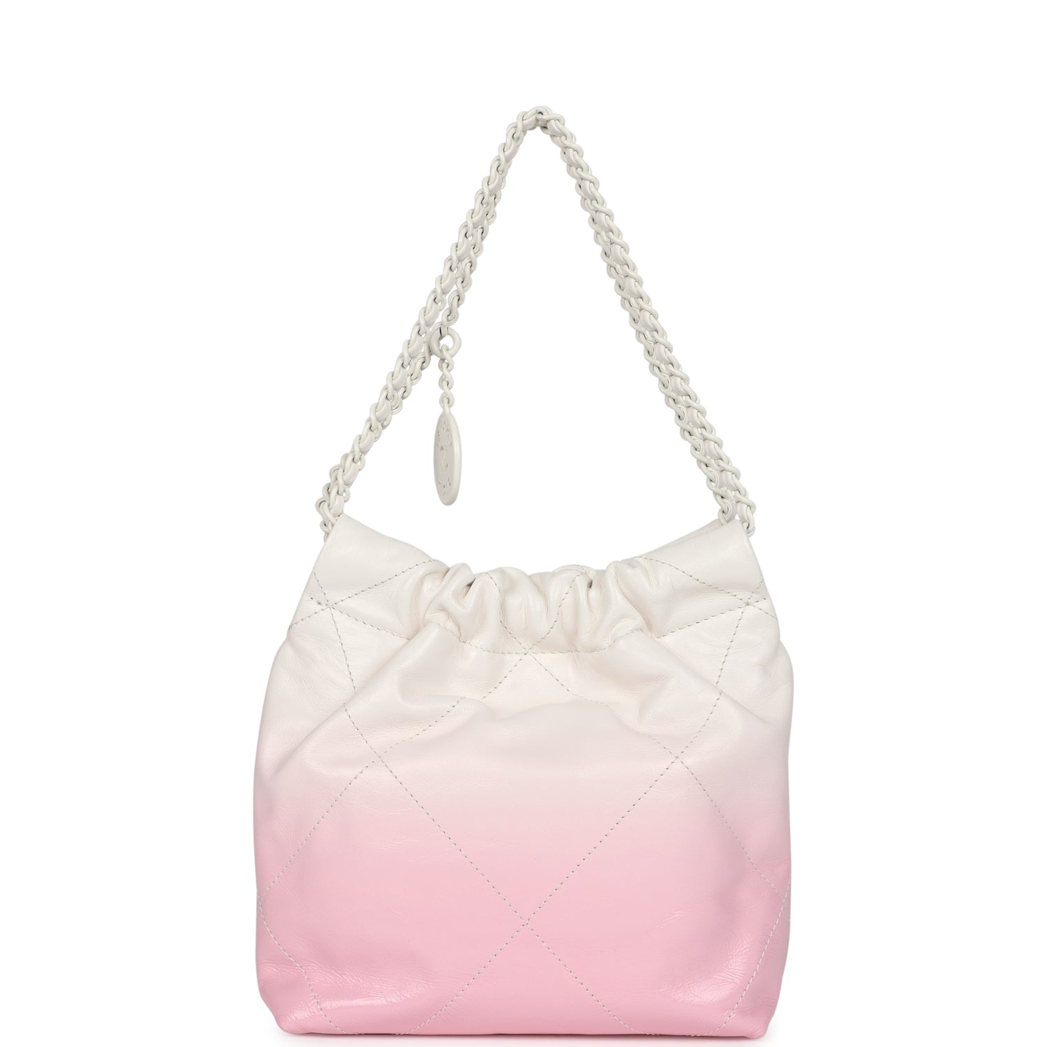 Chanel Mini 22 Bag Pink and White Ombre Calfskin Lacquered Metal Hardware