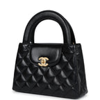 Chanel Small Kelly Shopper Black Shiny Aged Calfskin Brushed Gold Hardware