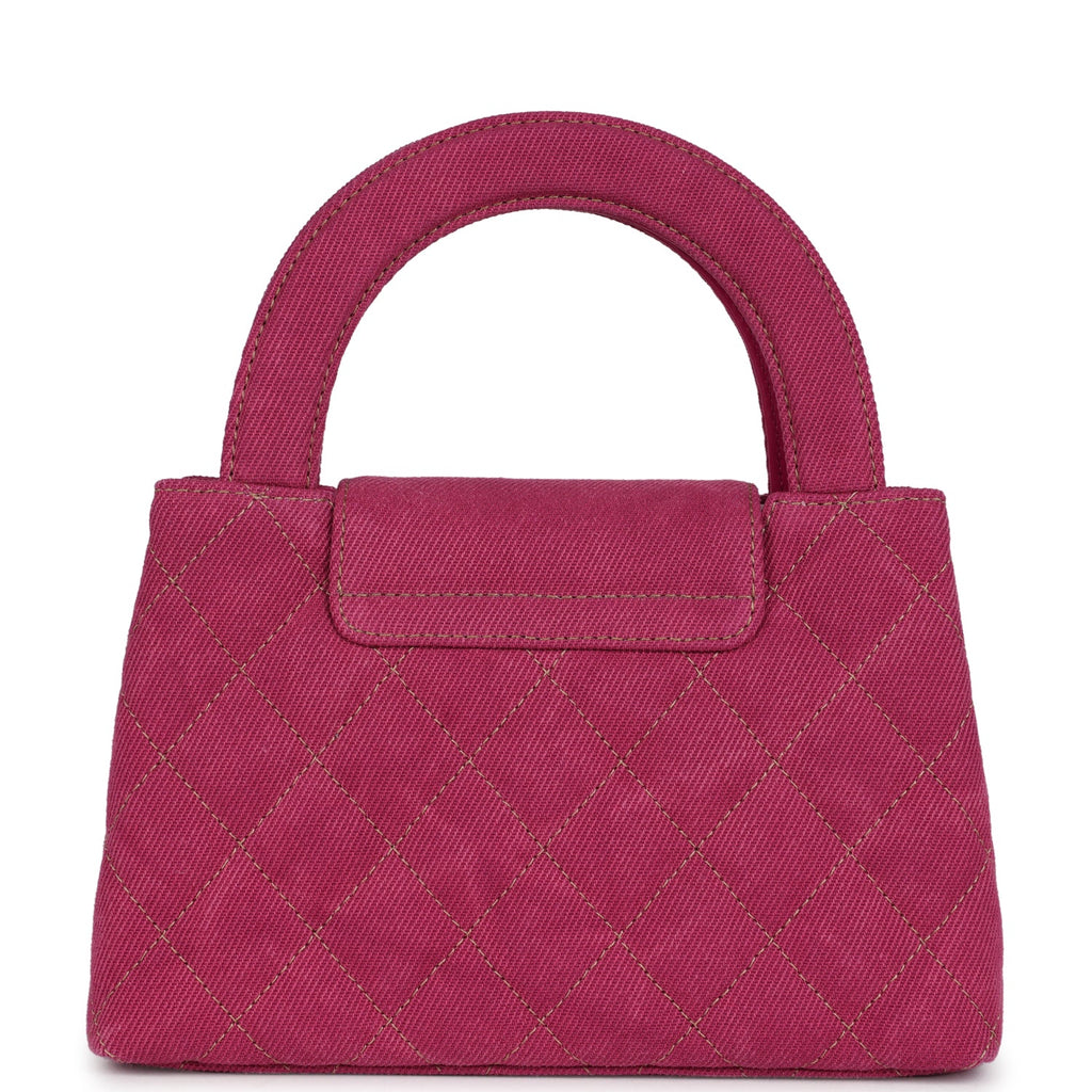 Chanel Small Kelly Shopper Pink Washed Denim Brushed Gold Hardware