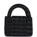 Chanel Nano Kelly Shopper Black and Grey Printed Denim Ruthenium Hardware