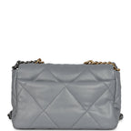 Chanel Medium 19 Flap Bag Grey Lambskin Mixed Metal Hardware