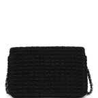Chanel Mini Summer Nights Flap Bag Black Woven Patent Leather Light Gold Hardware