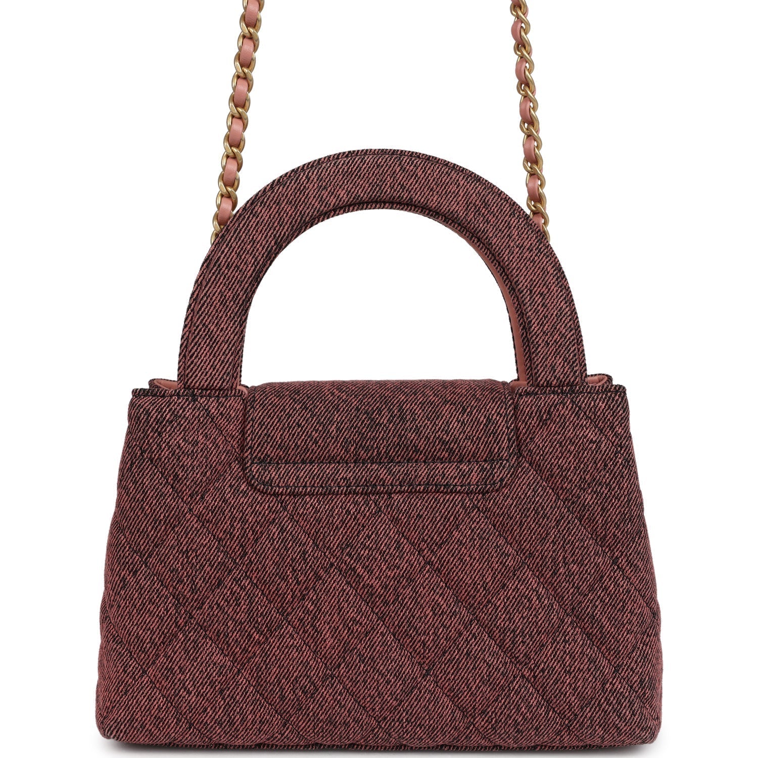 Chanel Small Kelly Shopper Pink Washed Denim Brushed Gold Hardware