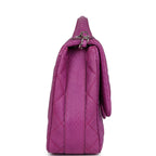 Chanel Medium Easy Carry Flap Bag Purple Python Silver Hardware