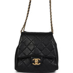Chanel Twins Side Pack Black Lambskin Faux Pearls & Brushed Gold Hardware