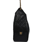 Chanel Medium 25 Hobo Bag Black Caviar Antique Gold Hardware